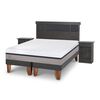 Cama Europea CIC Base Dividida 2 Plazas Balance + Respaldo + 2 Veladores Dublin