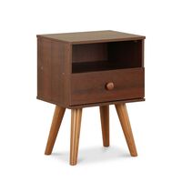 Velador Stanford 1 Cajón 1 Repisa Chocolate
