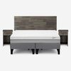 Cama Europea Rosen Base Dividida 2 Plazas Pratta + Respaldo + 2 Veladores Tabor Grafito