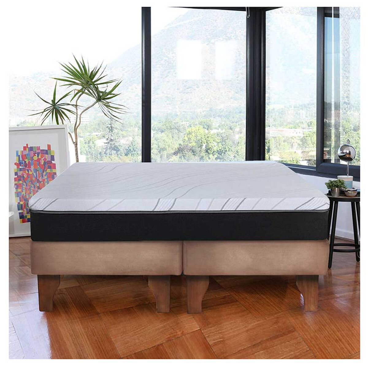 Cama Europea Latam Home 2 Plazas Zen Pro Beige