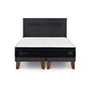 Cama Europea CIC Base Dividida King S&uacute;per Premium + Respaldo Milan Negro