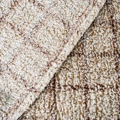 Imagen 2 del producto Frazada American Family Sherpa 2 Plazas Cuadros Beige