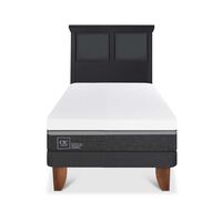 Cama Europea CIC 1,5 Plazas Ortopedic Advance + Respaldo Torino Negro