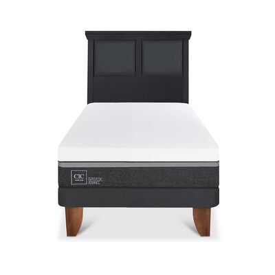 Imagen 1 del producto Cama Europea CIC 1,5 Plazas Ortopedic Advance + Respaldo Torino Negro