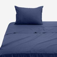 Juego de Sábanas Rosen 144 Hilos 1,5 Plazas Polycotton Lisa Azul