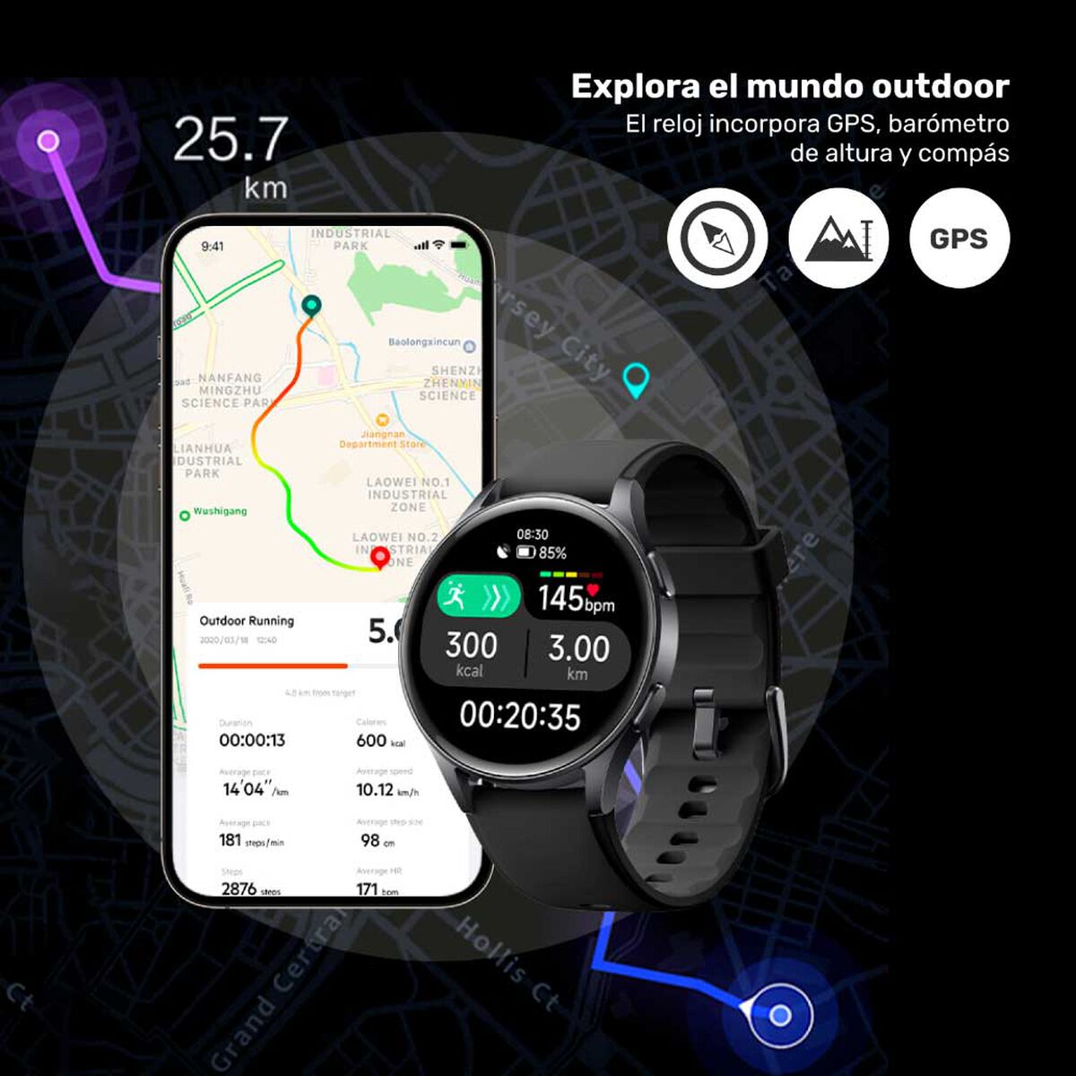 Smartwach Lhotse Vibe 05 45mm Negro