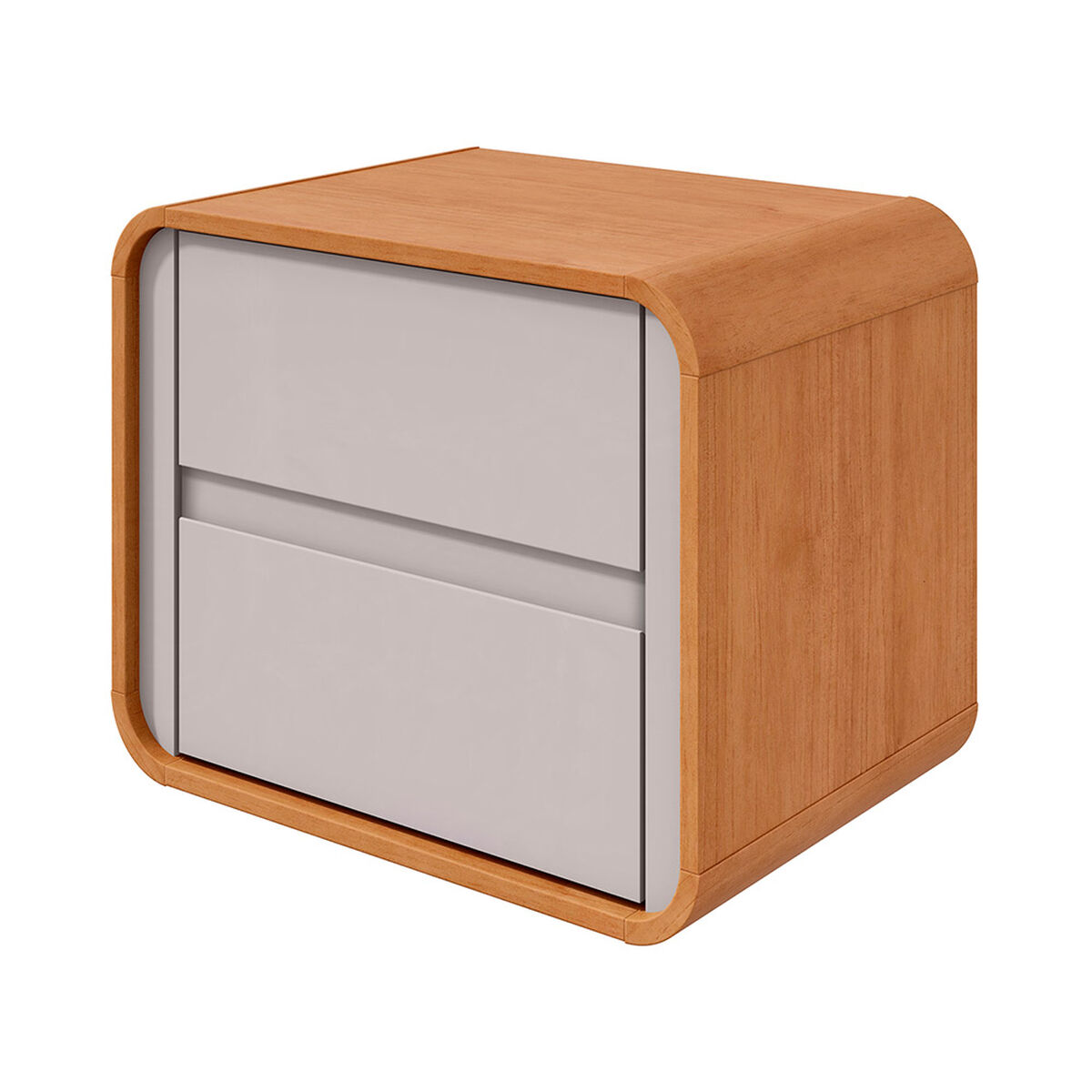 Velador Di Poretti Design Loop 2 Cajones Caf&eacute; Claro