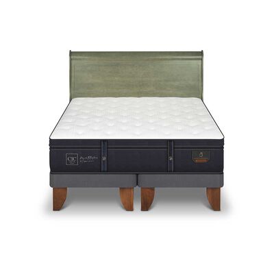 Imagen 1 del producto Cama Europea CIC Base Dividida King Grand Premium + Respaldo Miro Olivo