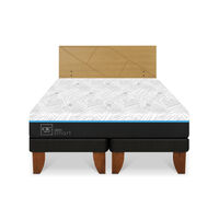 Cama Europea CIC Green Infinity 2 Plazas + 1 Respaldo Villarrica Mostaza