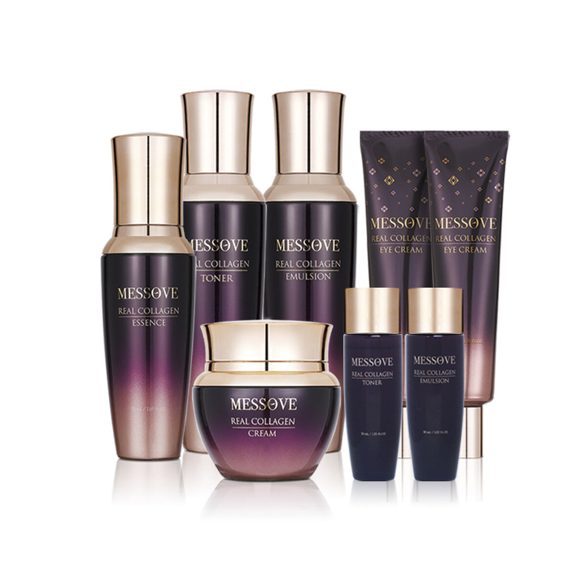 Set de Regalo Mujer Tónico Emulsión Contorno y Esencia Real Collagen Skin Care Messove