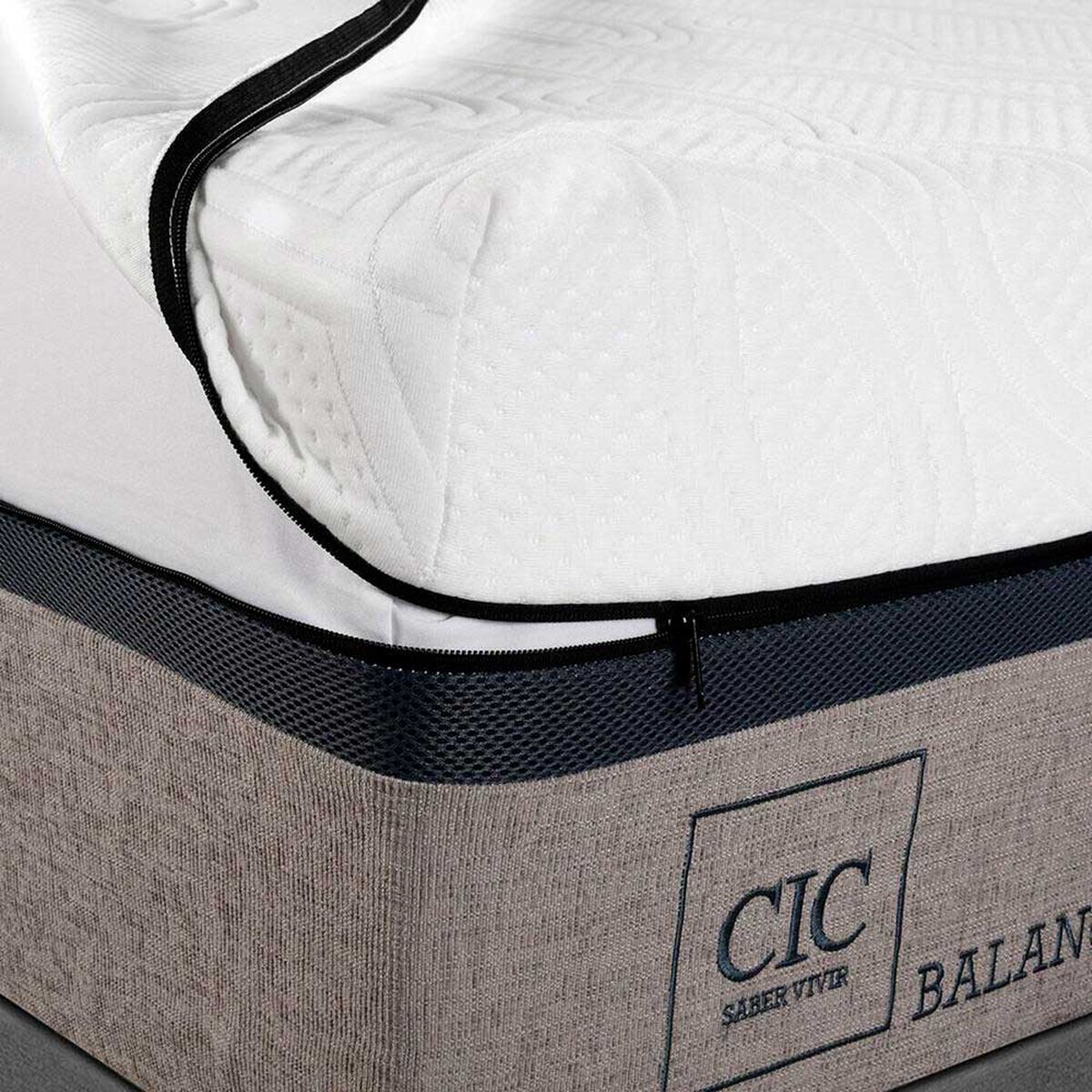 Cama Europea CIC Base Dividida King Balance + Respaldo Tamesis