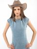 Vestido Denim Corto Manga Casquillo Mujer Icono