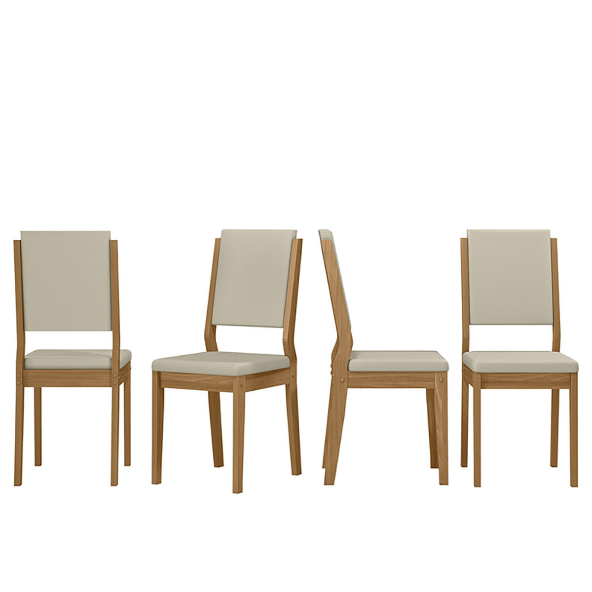 Juego de Comedor VekkaHome Isa 4 Sillas Gris