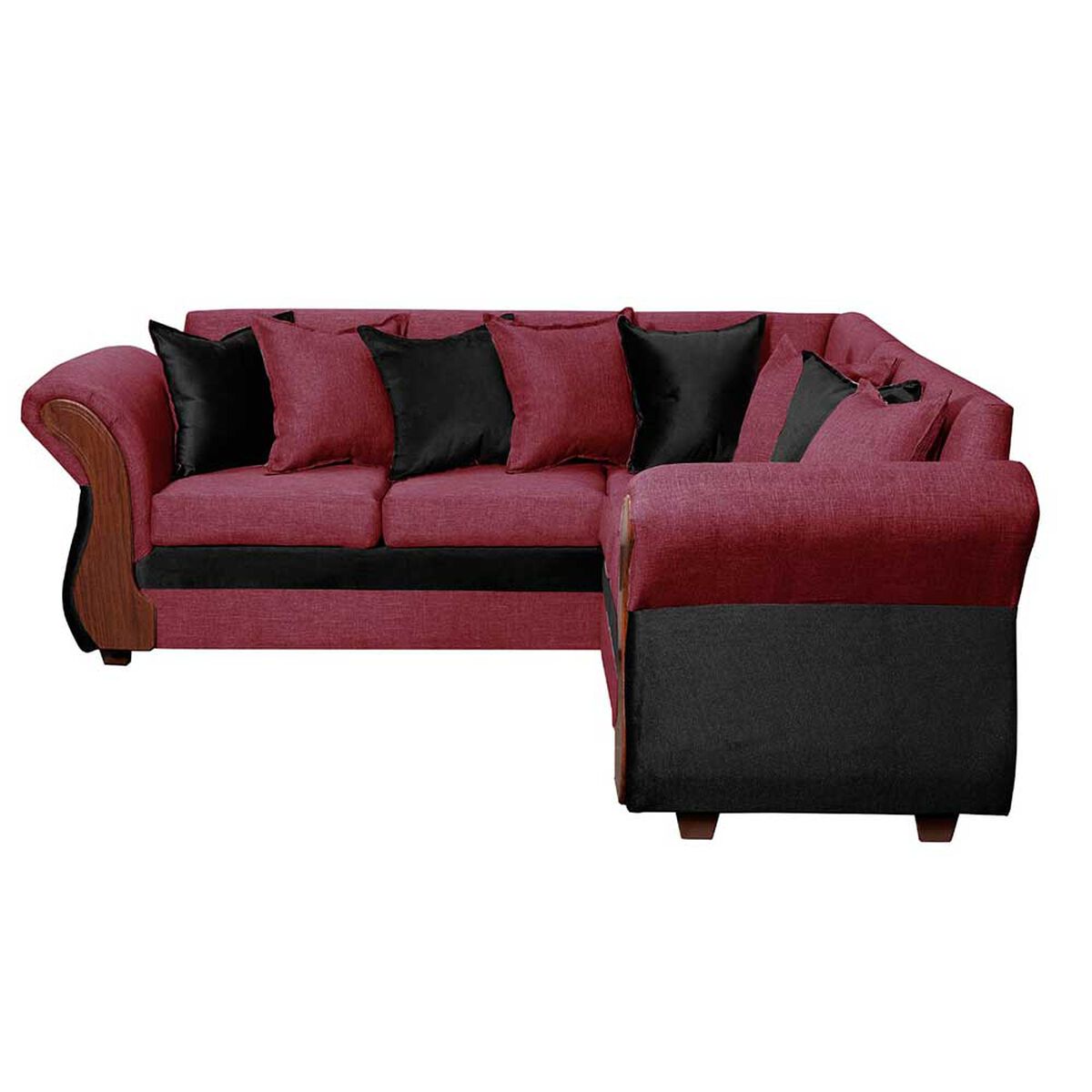 Sofá Seccional Diseño A&M Home Lucia Derecho 5 Cuerpos Burdeo