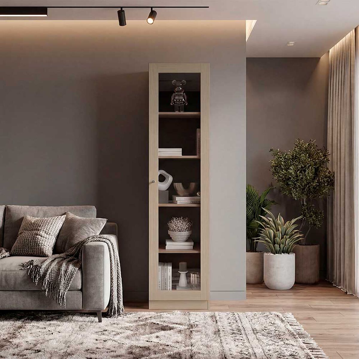 Vitrina Tuhome Home E6 1 Puerta Cartagena Wengue