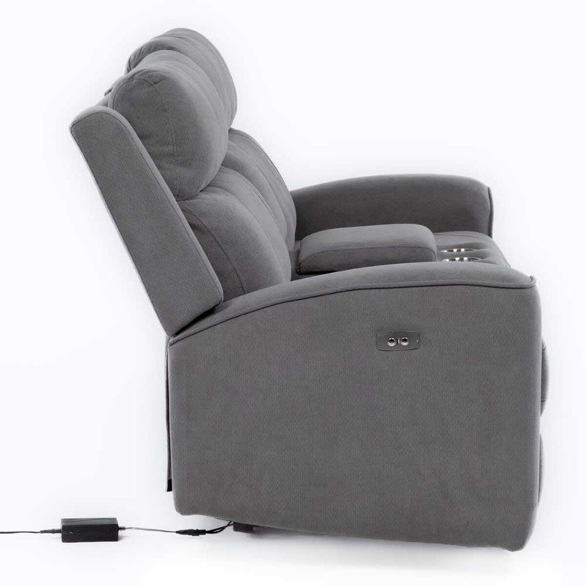 Sofá Reclinable Eléctrico Daniels KM807LPWGR 2 Cuerpos Gris