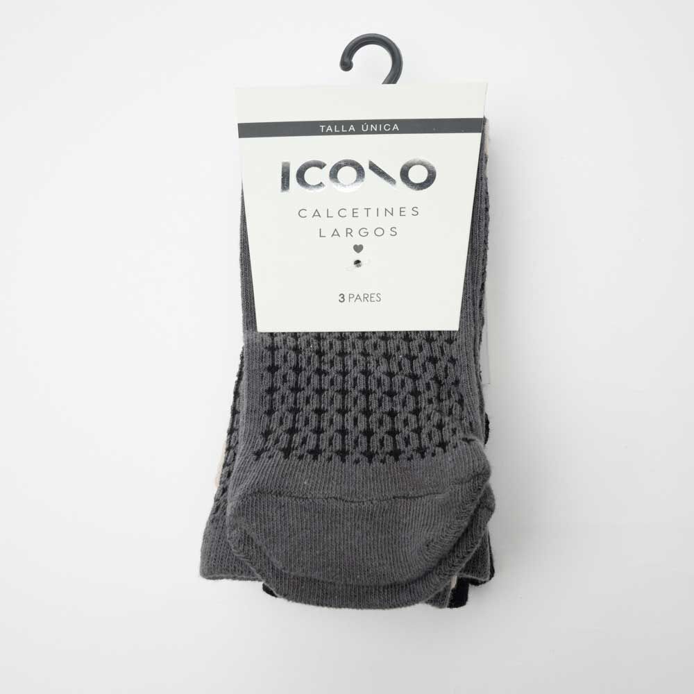 Pack 3 Calcetines Largo Mujer Icono