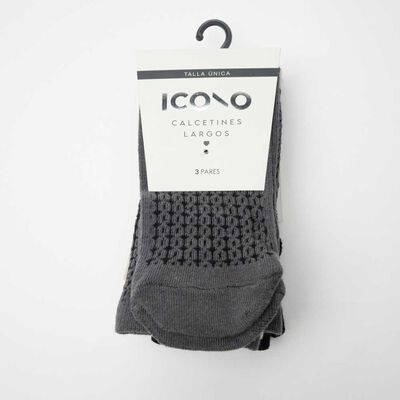 Pack 3 Calcetines Largo Mujer Icono Surtido