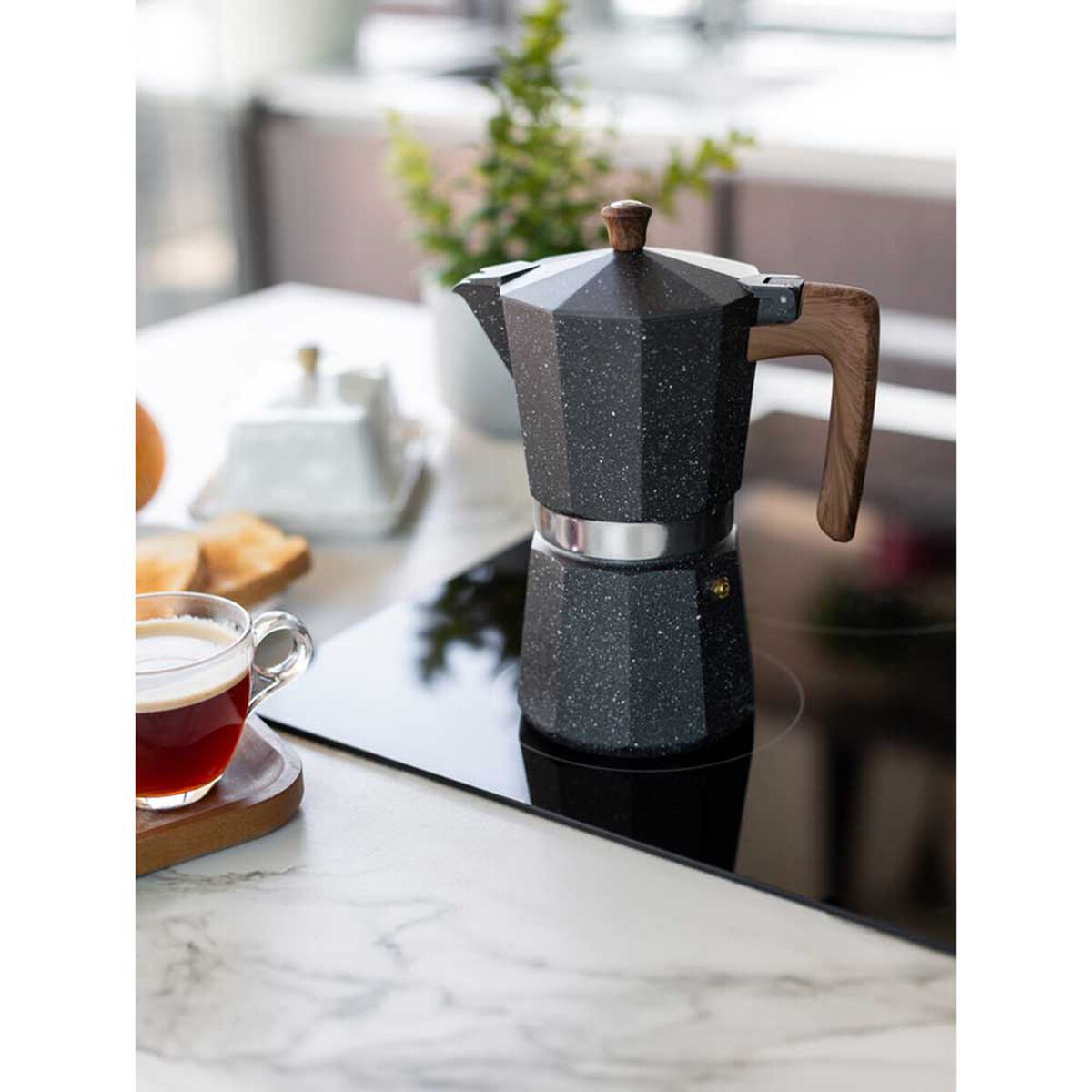 Cafetera Italiana Simple Cook Volterra 9 Tazas Negro