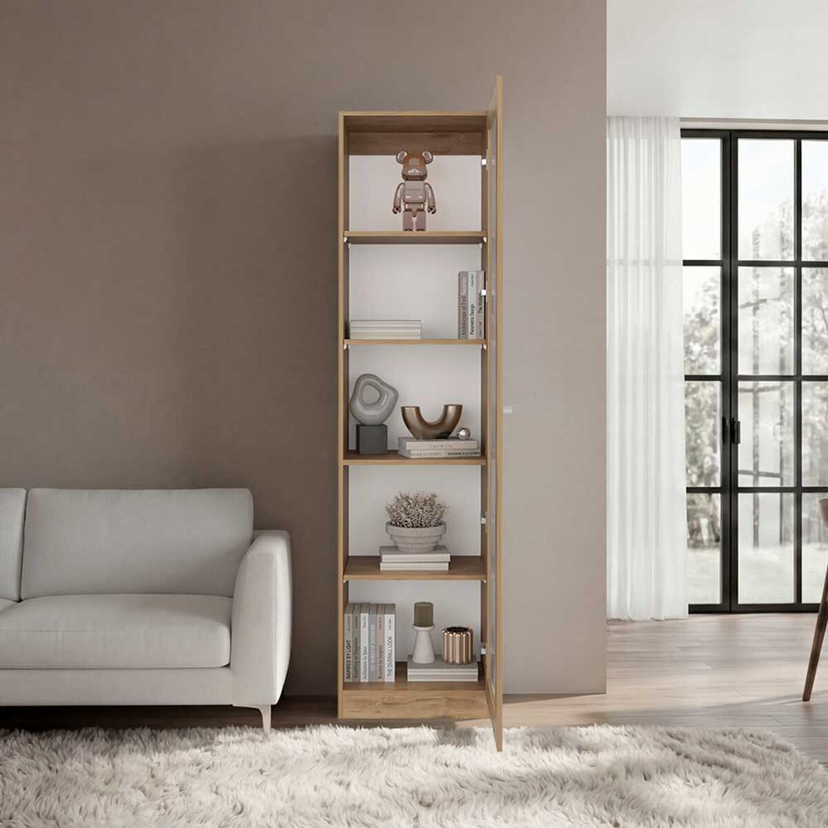 Vitrina Tuhome Home E6 1 P Macadamia Y Blanco