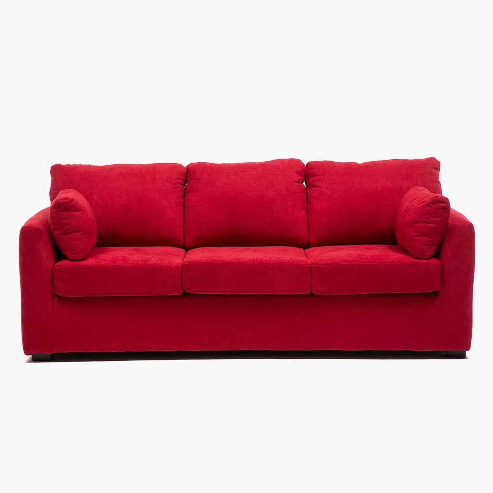 Sofá Kea Texas Tela 3 Cuerpos Rojo