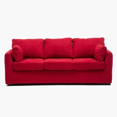 Sofá Kea Texas Tela 3 Cuerpos Rojo