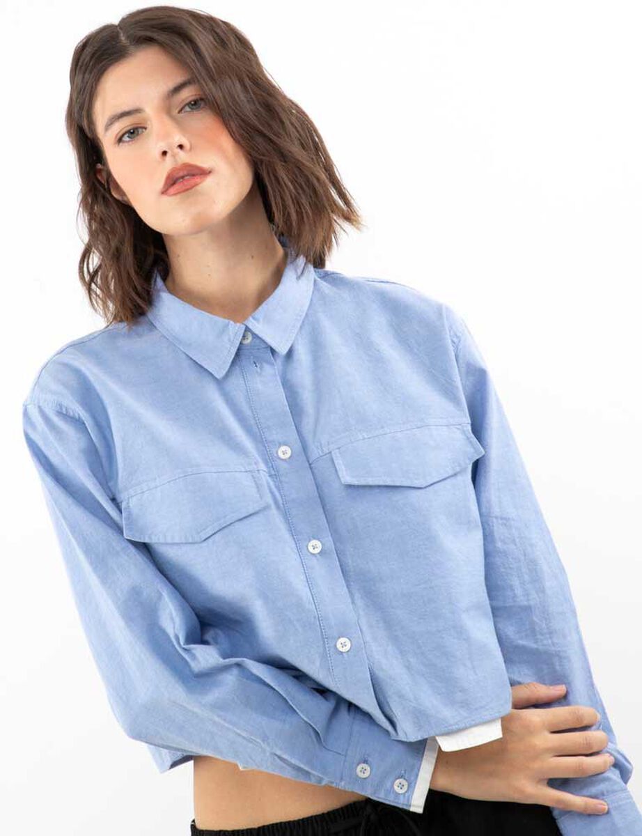 Blusa Algodón Crop Manga Larga Mujer Zibel