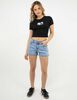 Polera Crop Con Estampado Manga Corta Mujer Icono