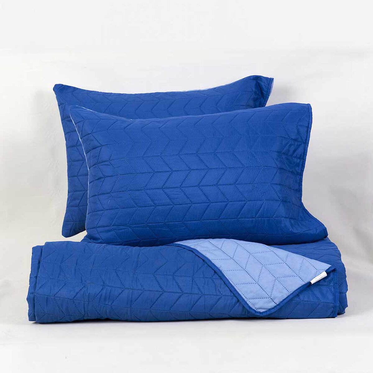 Cubrecama Mashini 2 Plazas Liso Azul Celeste