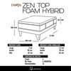 Cama Europea Latam Home 1 Plaza Zen Top Foam Hybrid Velvet Beige