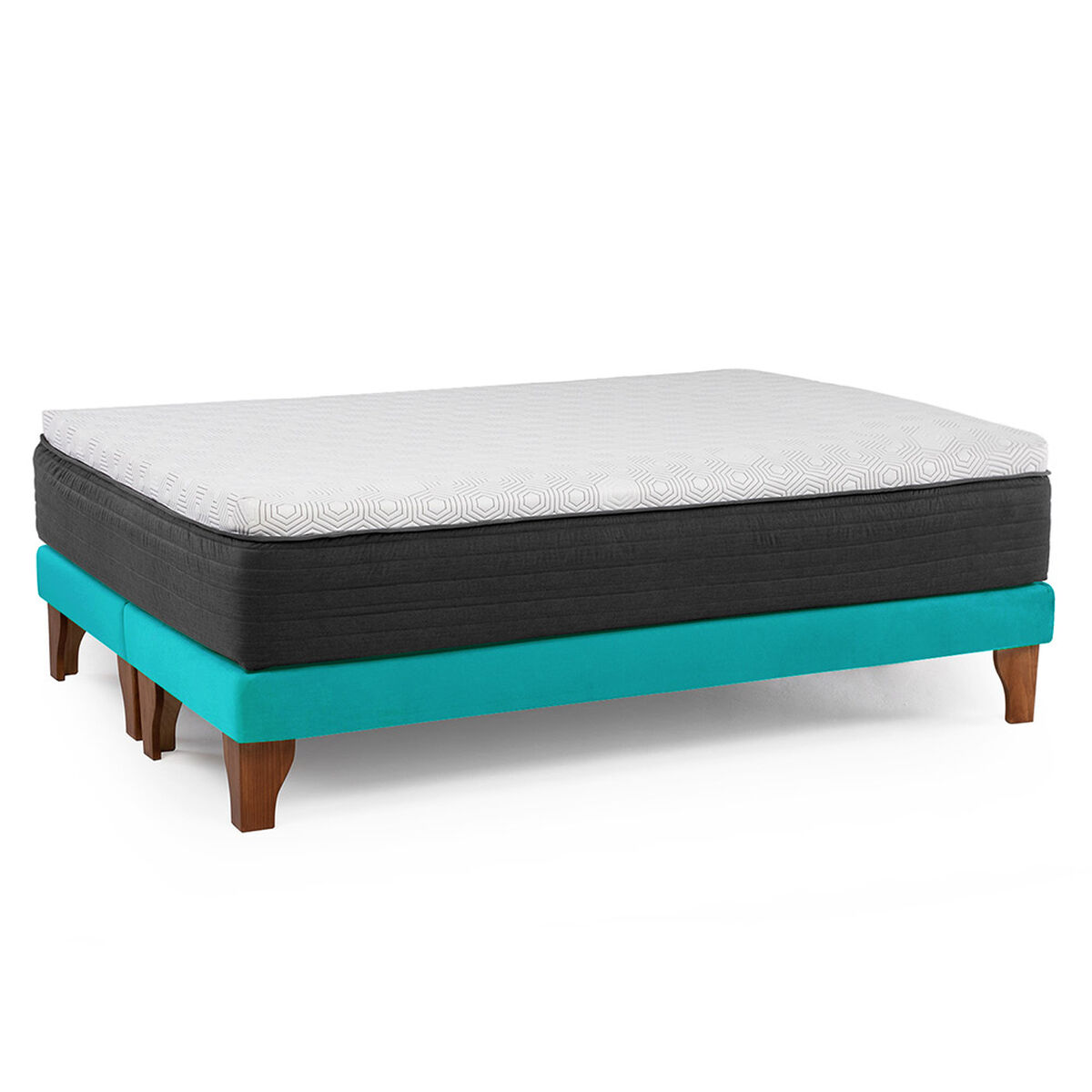 Cama Europea Latam Home 2 Plazas New Top BD Turquesa