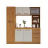 Mueble de Cocina Home Mobili Maiten 6 Puertas 3 Cajones Café y Blanco Off