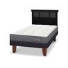 Cama Europea CIC 1,5 Plazas Anatomic + Respaldo Dublin Negro