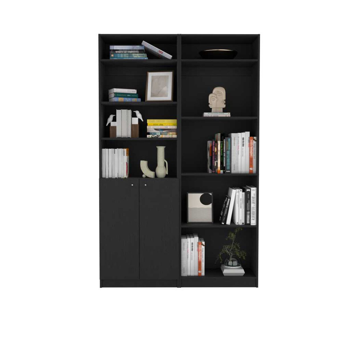 Estante 2 Puertas + Estante 4 Repisas + 2 Complementos TuHome Home Wengue