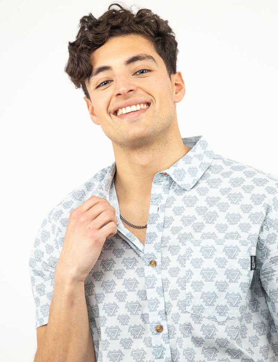 Camisa Estampada Manga Corta Hombre Cutback