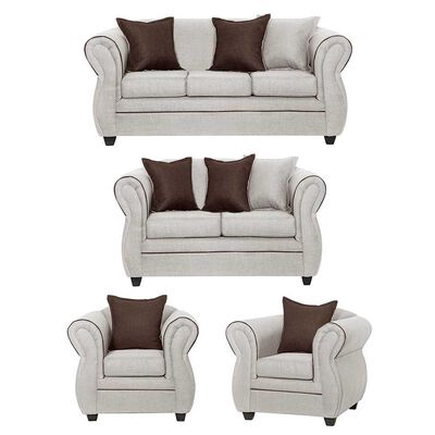 Juego de Living Black Factory Emili 7 Cuerpos Crudo