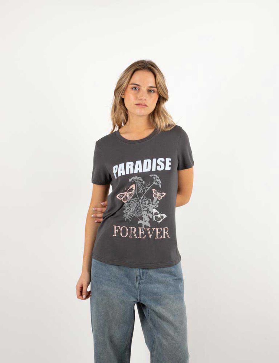 Polera Con Estampado Manga Corta Mujer Icono