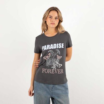 Polera Con Estampado Manga Corta Mujer Icono