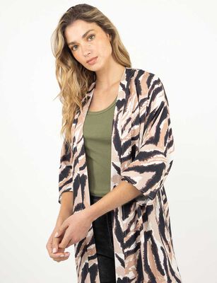 Imagen 2 del producto Kimono Mujer Zibel Animal-Pri, Ecru, Negro