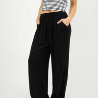 Pantalón Cintura Elasticada Mujer Icono Negro, Oliva, Rosado
