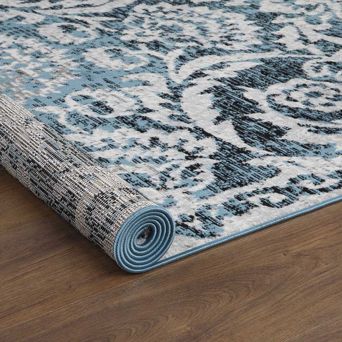 Alfombra de Pasillo Modalfo Kashan King Azul 66 x 430 cm