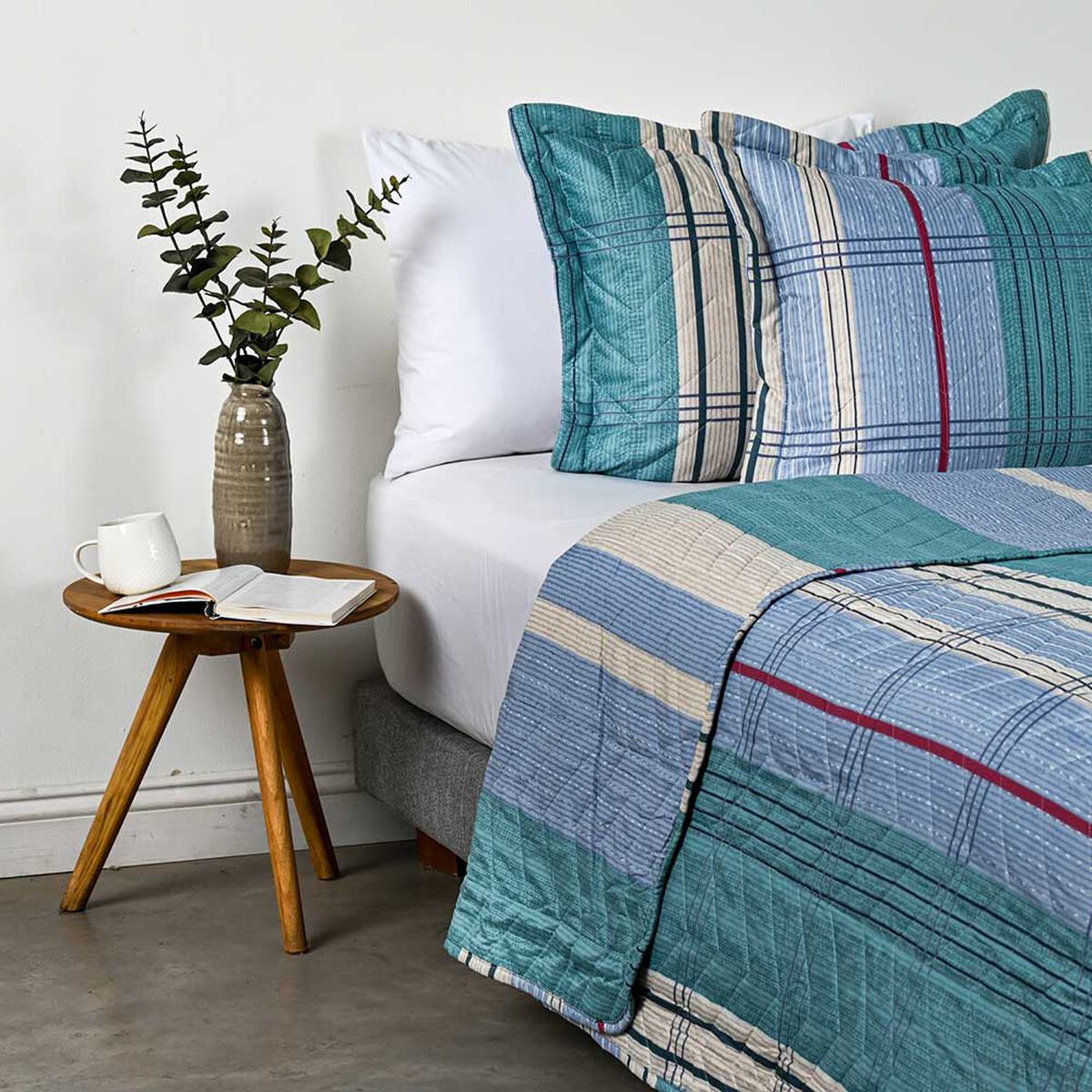 Quilt Estampado American Family 2 Plazas Jade