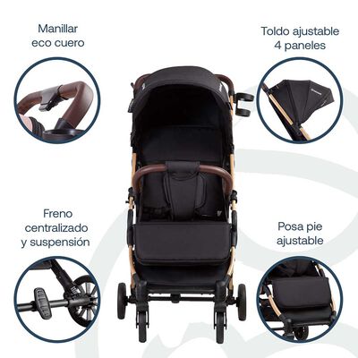 Imagen 2 del producto Coche Maleta UltraCompacto Paseo Micro SX Negro Bebesit
