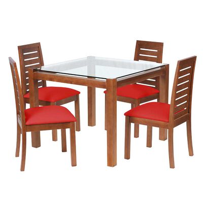 Juego de Comedor Latam Home Barcelona 4 Sillas Rojo