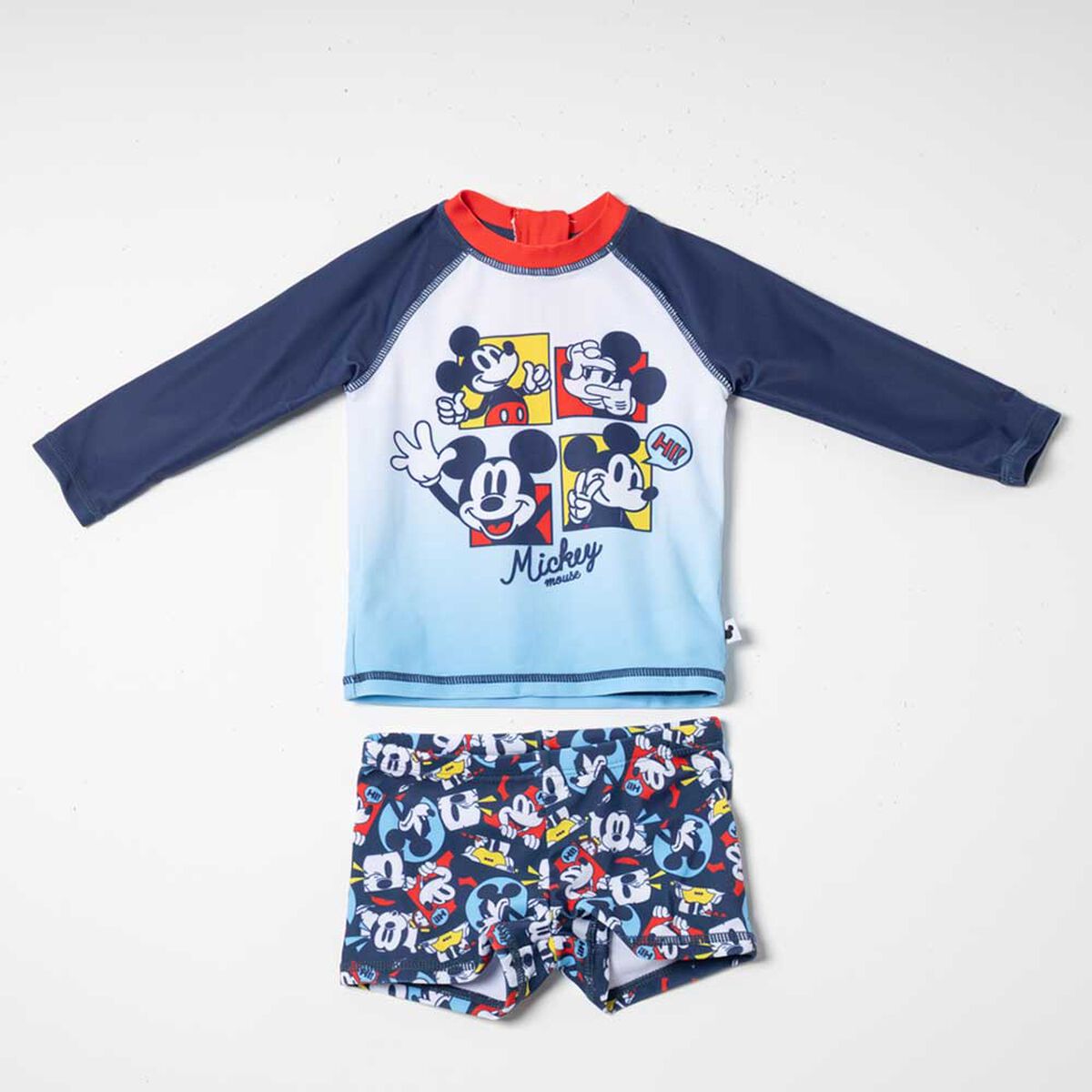 Conjunto Traje de Ba&ntilde;o Polera+Bottom UV Ni&ntilde;o Mickey