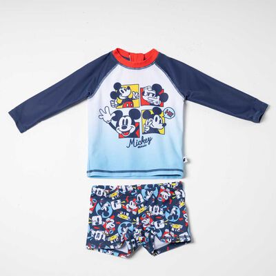 Conjunto Traje de Ba&ntilde;o Polera+Bottom UV Ni&ntilde;o Mickey