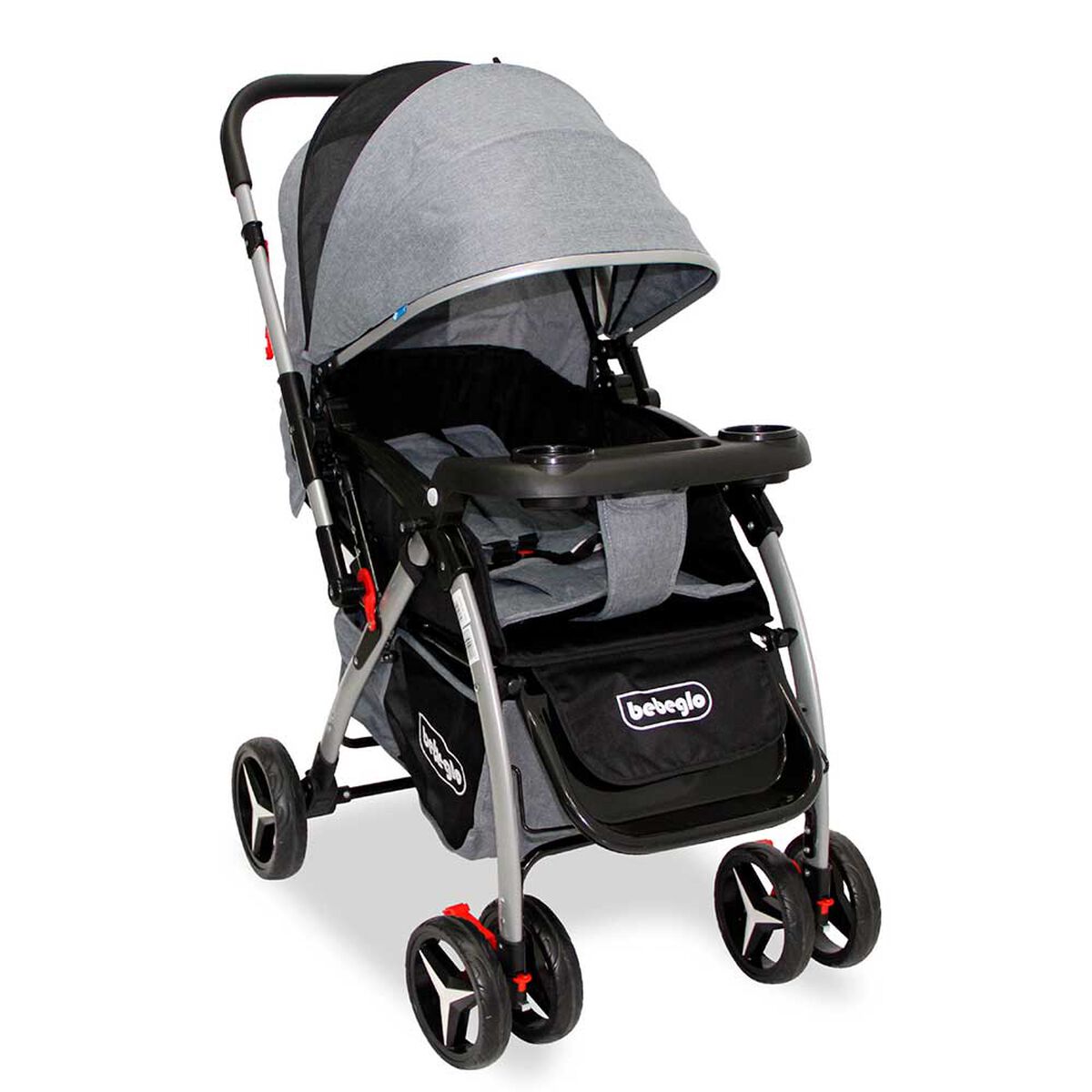 Coche Cuna Atlas Manillar Reversible Gris