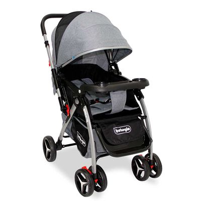Coche Cuna Atlas Manillar Reversible Gris