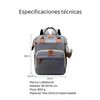 Mochila Maternal Lubabycas Impermeable con Accesorios Negra