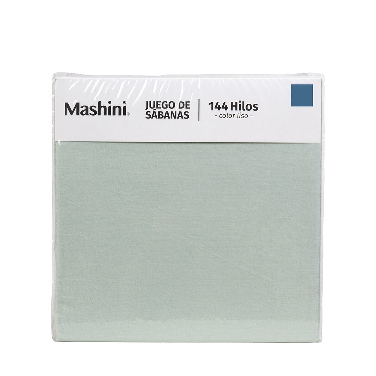 Juego de Sábanas Mashini 144 Hilos 2 Plazas Lisa Turquesa